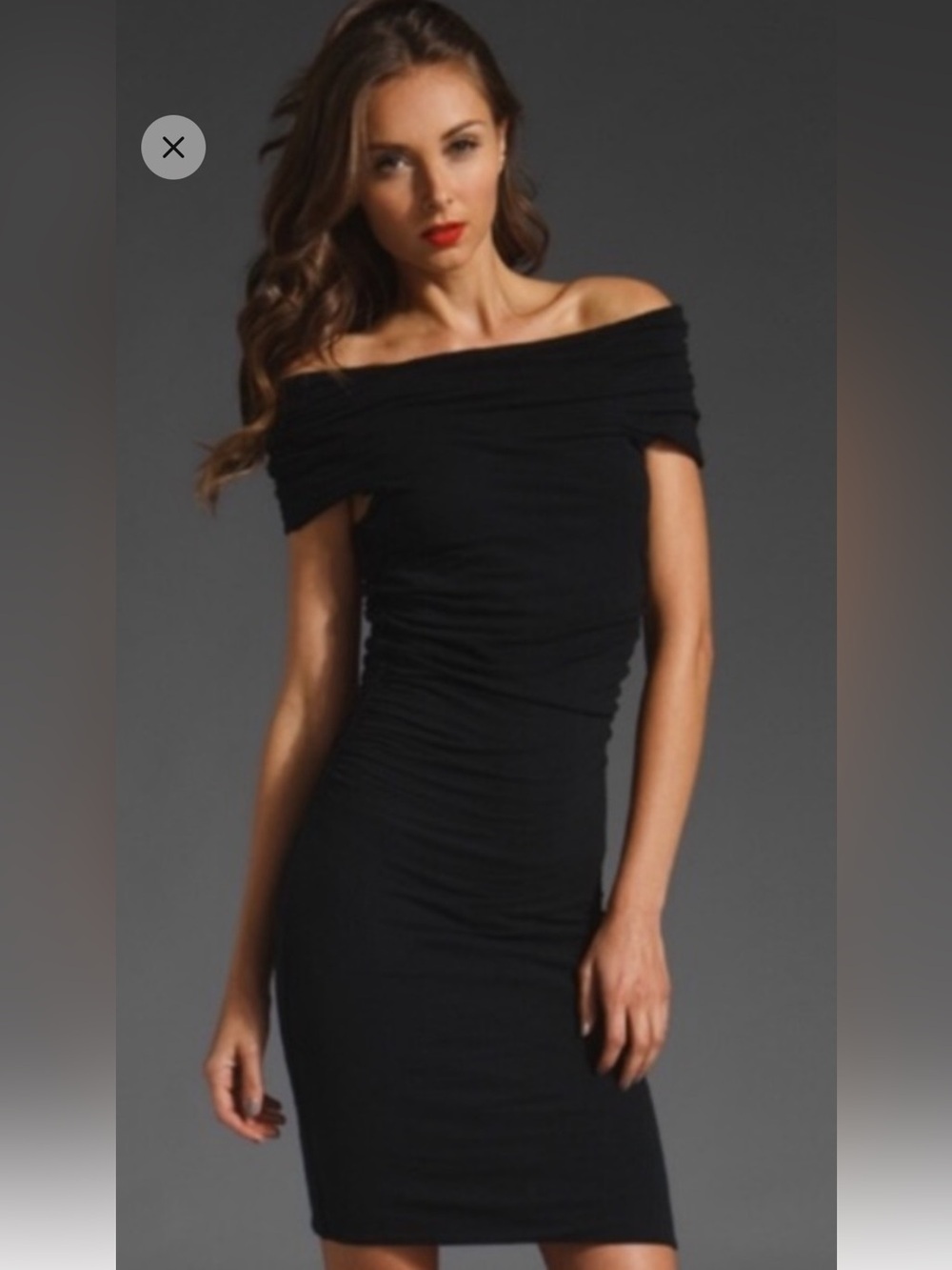 Standard James Perse Racerback bodycon midi dress black size 3 (Large)